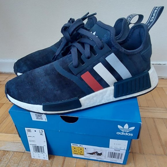 Adidas NMD_R1 (Shadow Navy / White Tint / Glory Red) - Picture 1 of 9